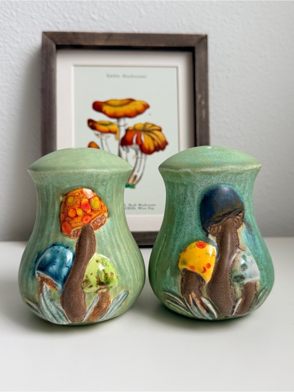 Oversized Mushroom Salt & Pepper Shakers, Merry Mushroom Style, Texas Pottery - Picture 3 of 10